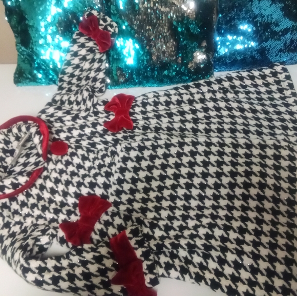 Blueberi Boulevard, Size 3T, Houndstooth Jacket, Black, White & Red - Picture 3 of 3